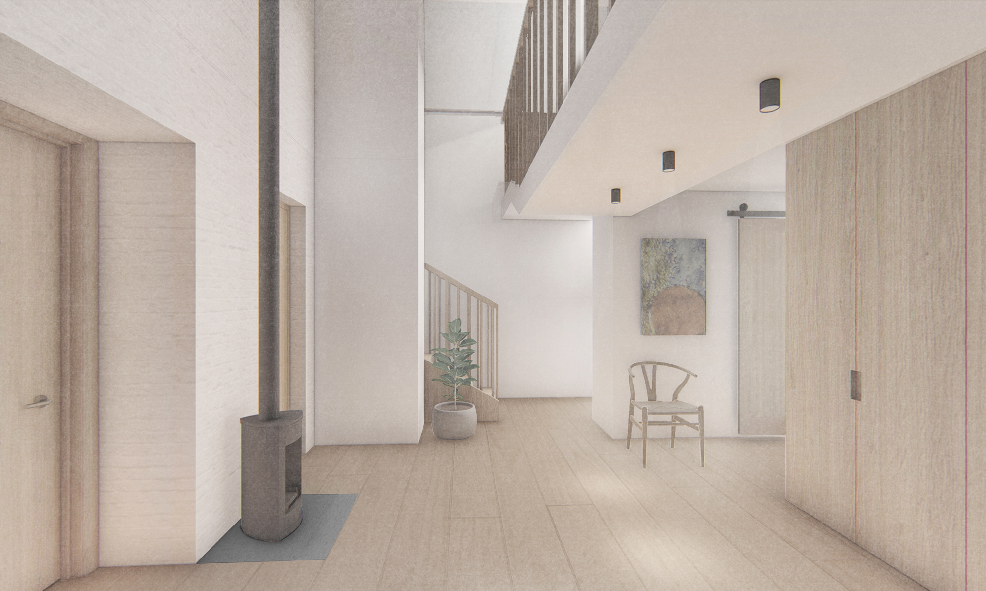 interior Design Hallway Timber Clad Extension Northumberland
